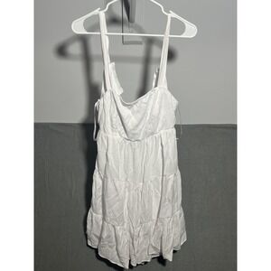 Trixxi Los Angeles Women's XL White Tiered Babydoll Sundress Mini Dress